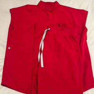 Figs Winning Red Scrub Set XS/SP